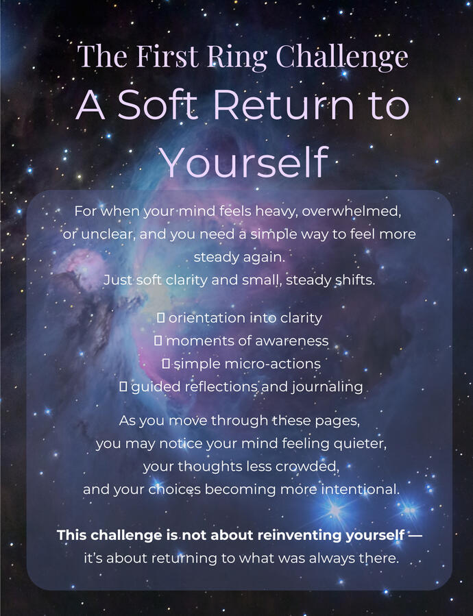 Intro page explaining the 7-day reset for when your mind feels heavy, overwhelmed, or unclear.